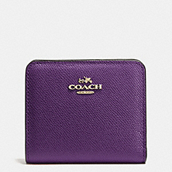 COACH F52339 Embossed Small Wallet In Leather LIGHT GOLD/VIOLET