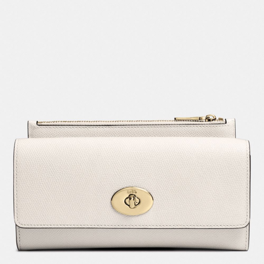 Coach envelope clutch in textured leather