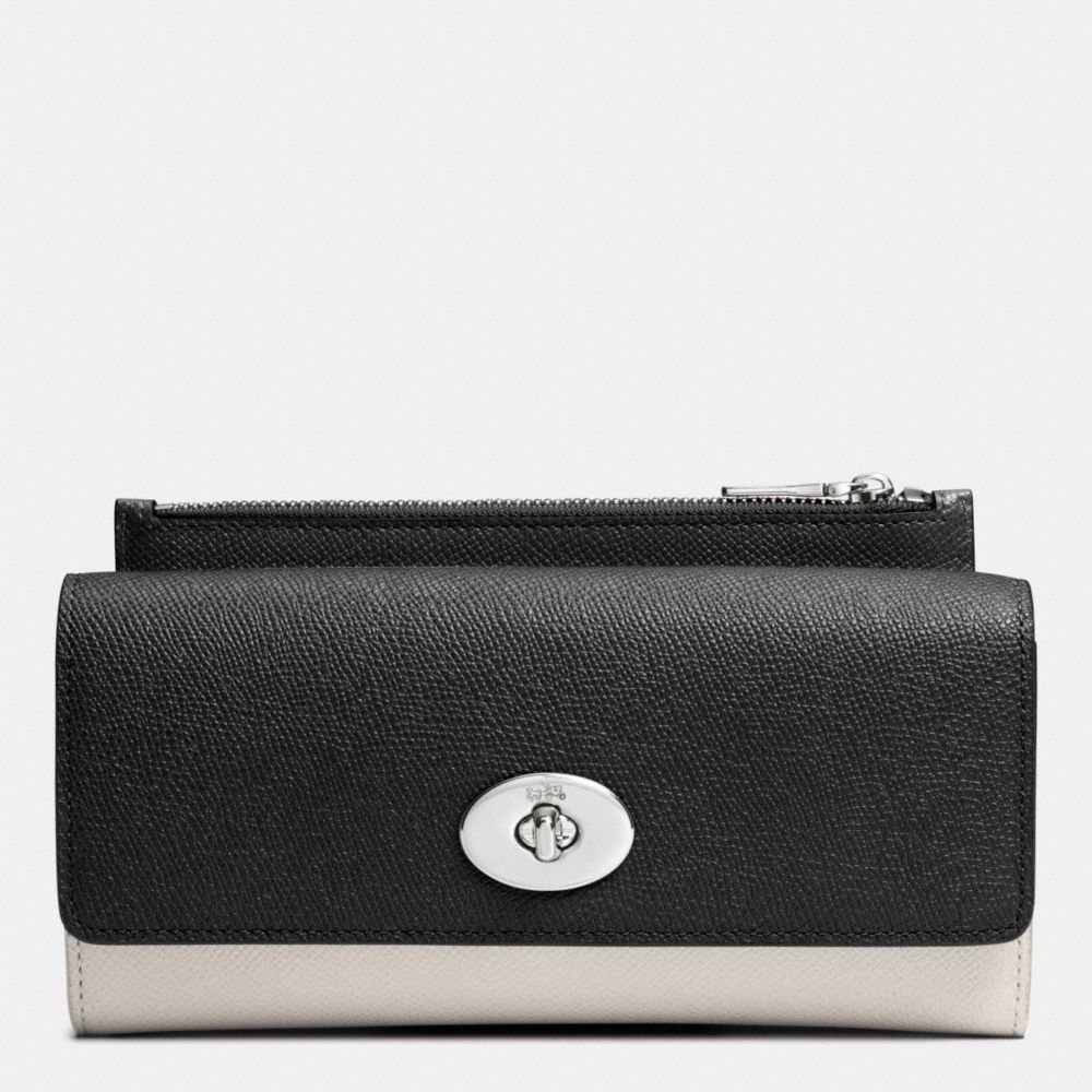 SLIM ENVELOPE WALLET WITH POP-UP POUCH IN EMBOSSED TEXTURED LEATHER - SVDMH - COACH F52345