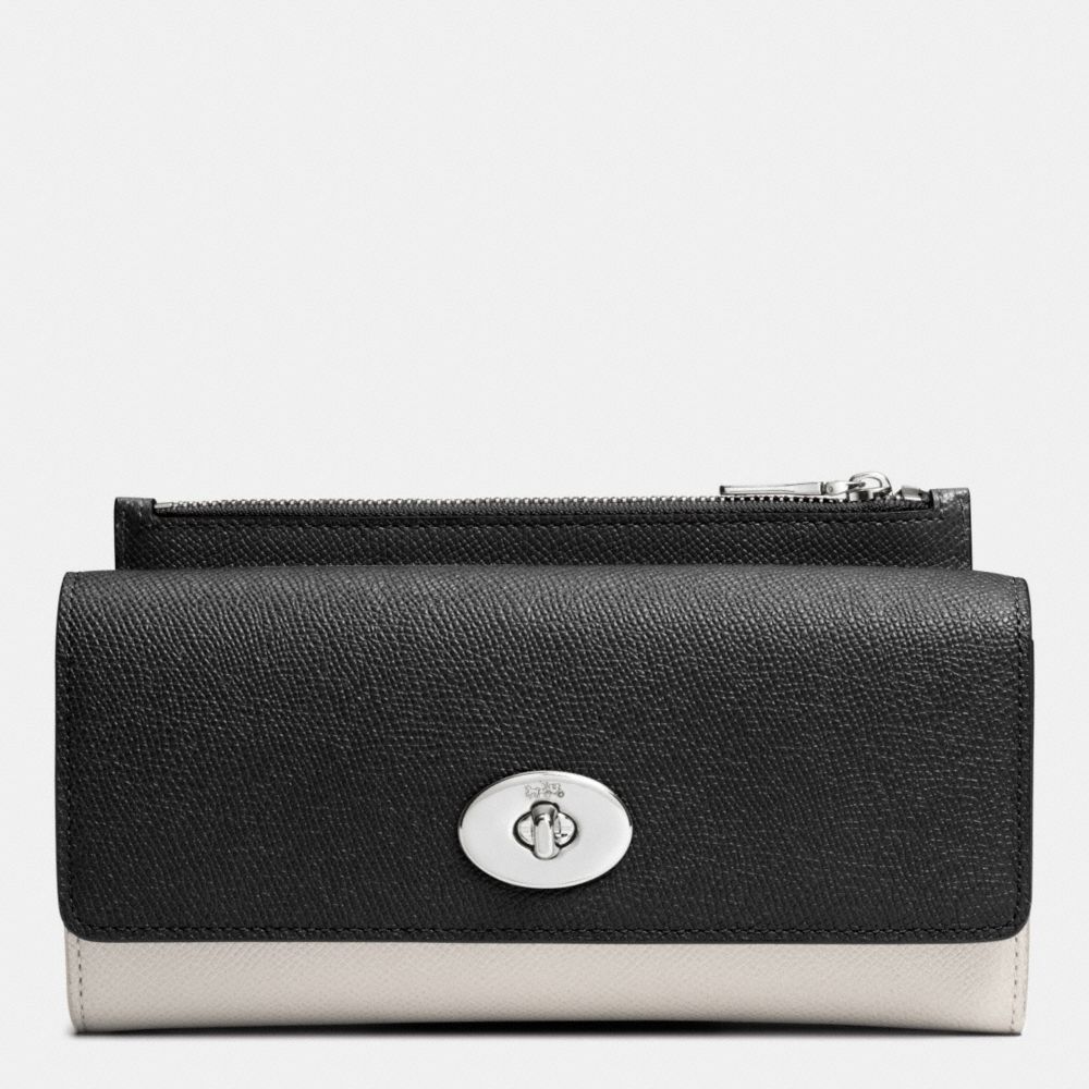 COACH f52345 SLIM ENVELOPE WALLET WITH POP-UP POUCH IN EMBOSSED TEXTURED LEATHER  SVDMH