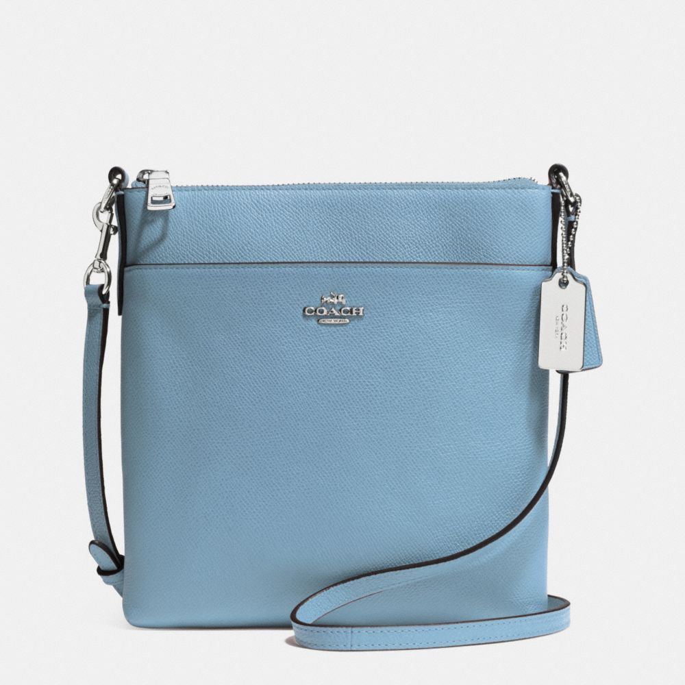 NORTH/SOUTH SWINGPACK IN EMBOSSED TEXTURED LEATHER - SILVER/CORNFLOWER - COACH F52348