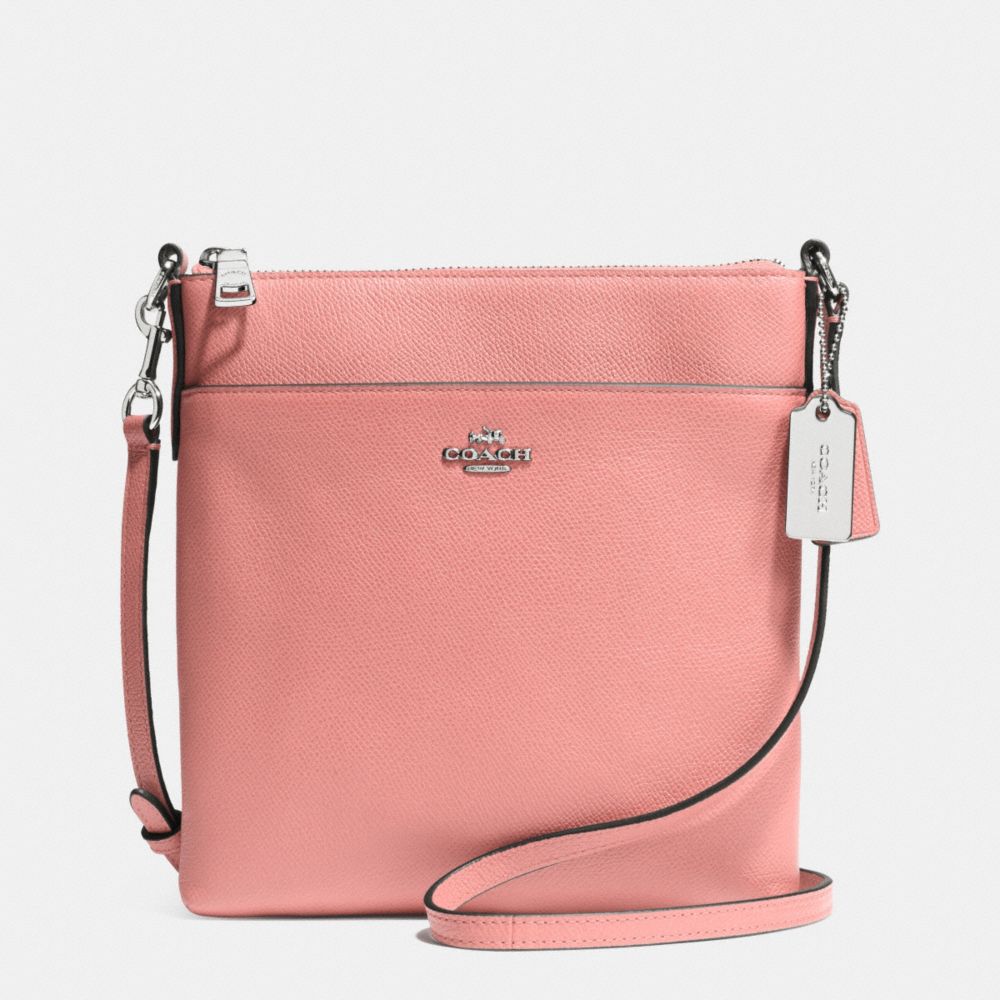 COACH F52348 Courier Crossbody In Crossgrain Leather  SILVER/PINK