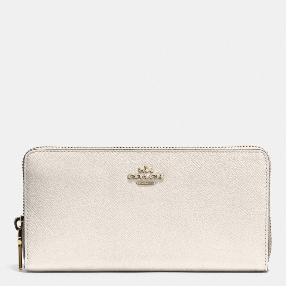 ACCORDION ZIP WALLET IN EMBOSSED TEXTURED LEATHER - LIGHT GOLD/CHALK - COACH F52372