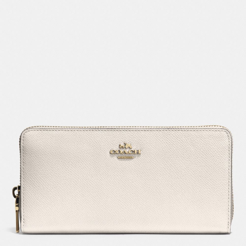 COACH F52372 Accordion Zip Wallet In Embossed Textured Leather  LIGHT GOLD/CHALK