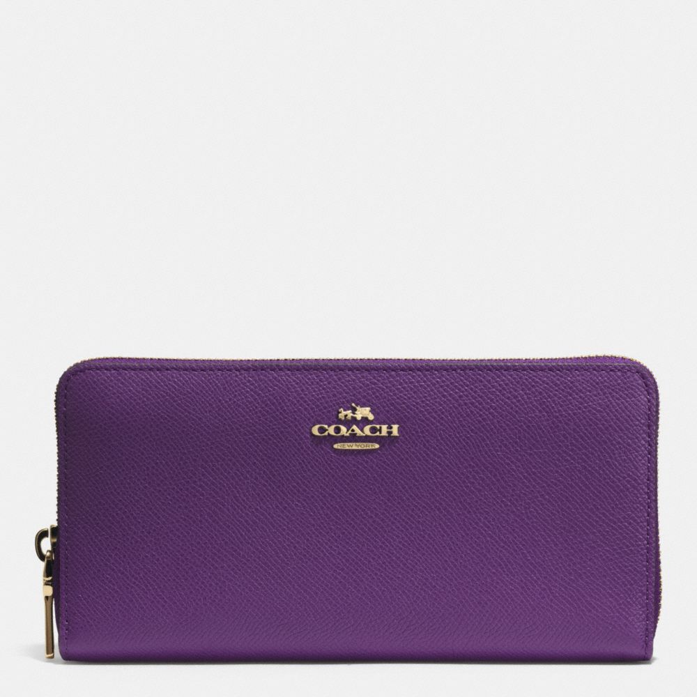 ACCORDION ZIP WALLET IN EMBOSSED TEXTURED LEATHER - LIGHT GOLD/VIOLET - COACH F52372