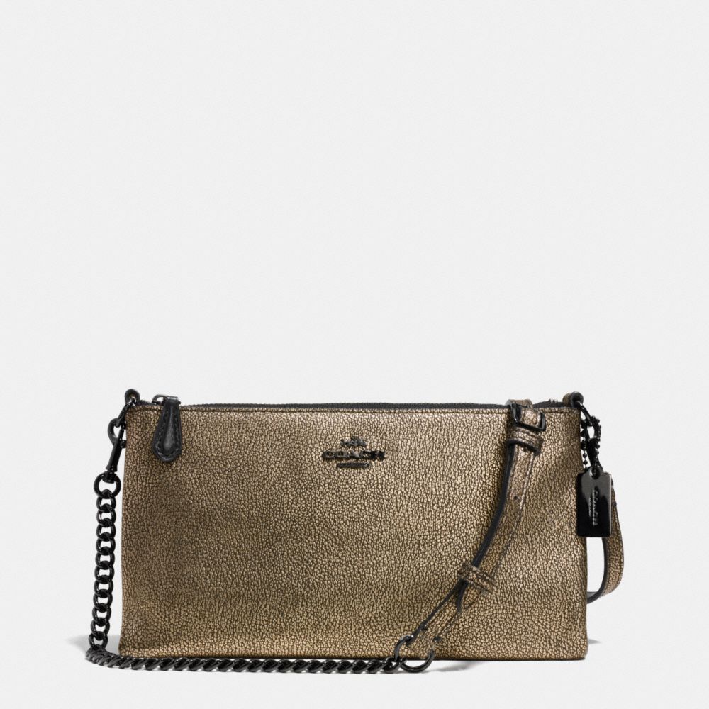 COACH KYLIE CROSSBODY IN METALLIC LEATHER -  VA/BRASS - f52379