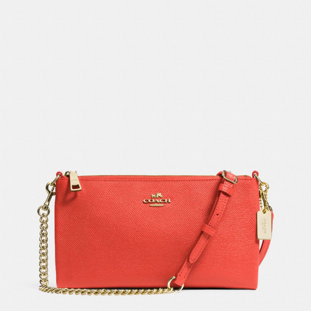 COACH F52385 KYLIE CROSSBODY IN EMBOSSED TEXTURED LEATHER LIGHT-GOLD/WATERMELON