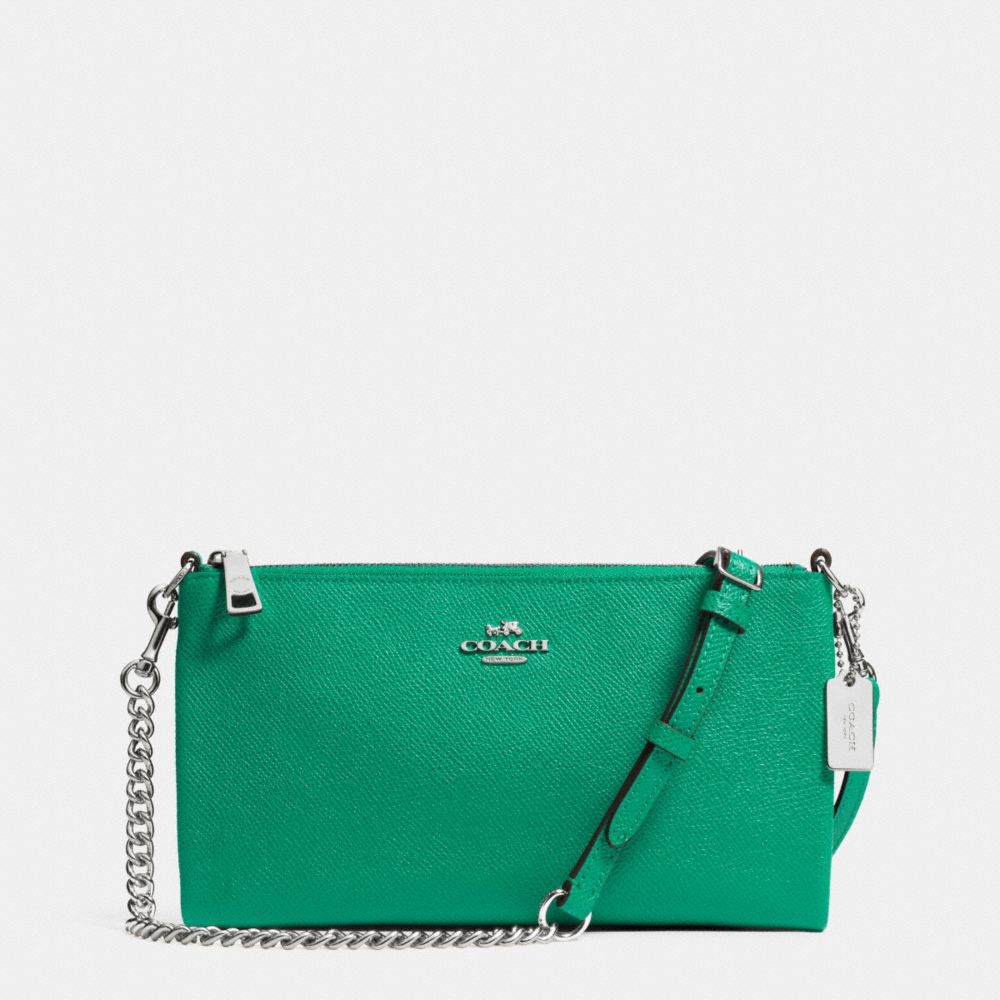 HERALD CROSSBODY IN CROSSGRAIN LEATHER - f52385 -  SILVER/JADE