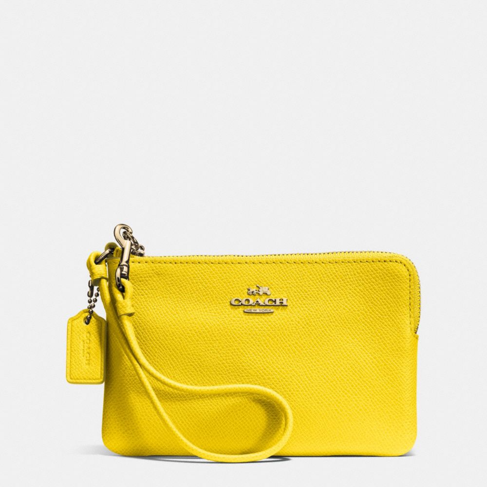 COACH EMBOSSED SMALL L-ZIP WRISTLET IN LEATHER - LIYLW - f52392
