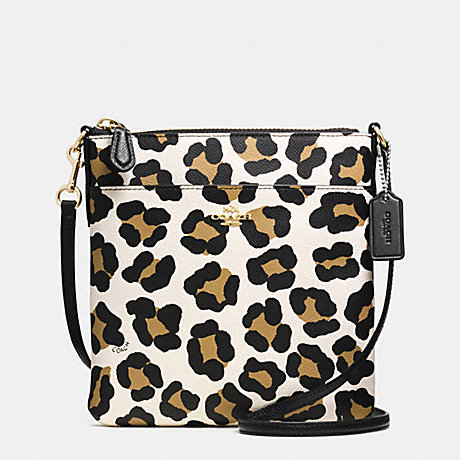 COACH F52393 NORTH/SOUTH SWINGPACK IN OCELOT PRINT LEATHER -LIGHT-GOLD/WHITE-MULTICOLOR