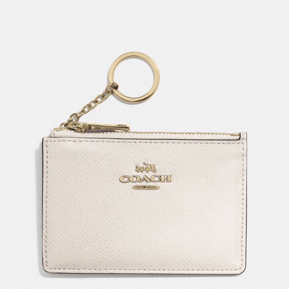 COACH F52394 Mini Skinny In Embossed Textured Leather  LIGHT GOLD/CHALK