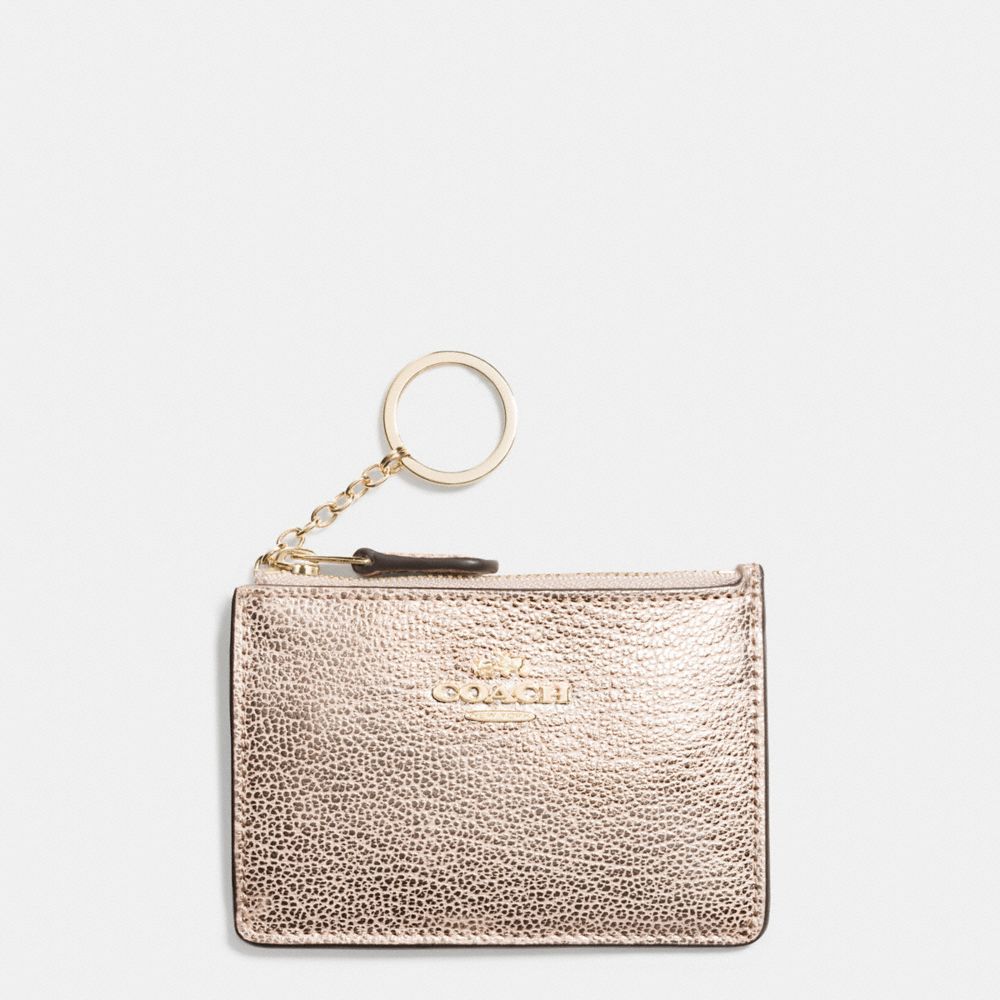 COACH F52394 Mini Skinny Id Case In Crossgrain Leather LIGHT GOLD/PLATINUM