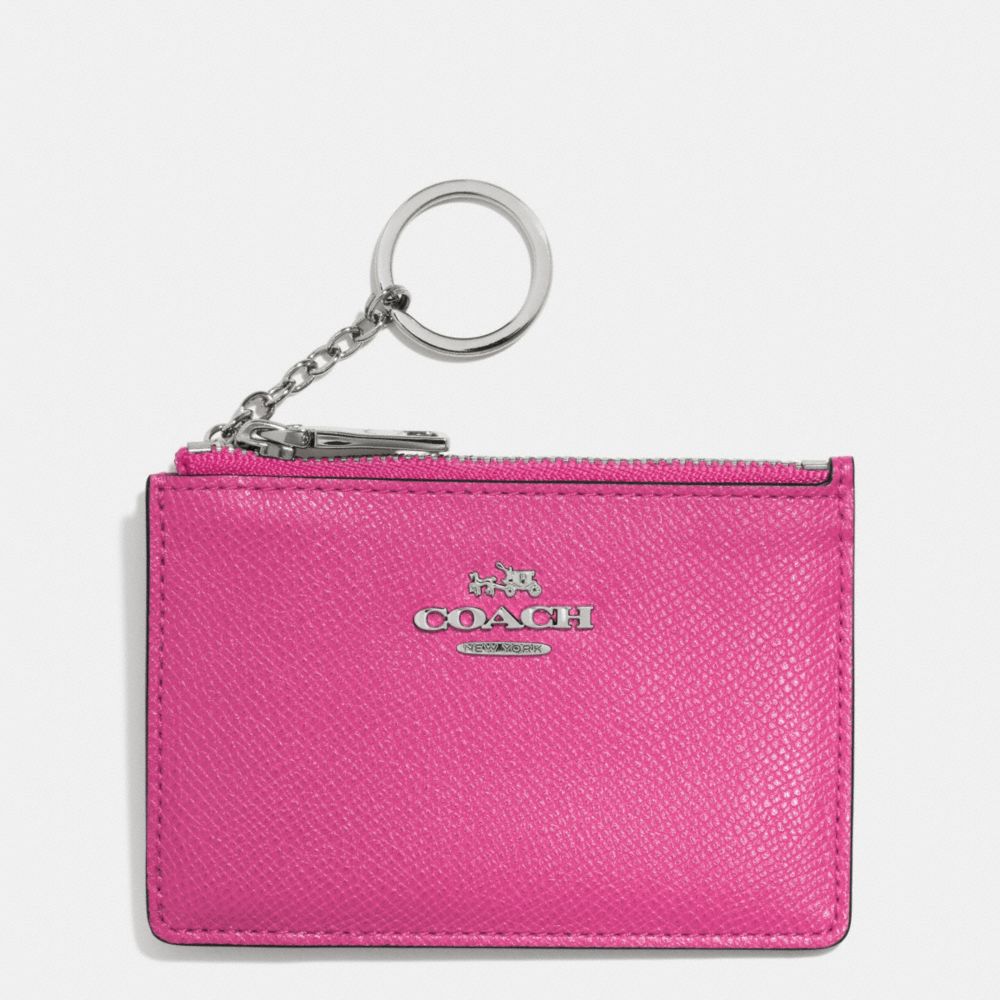 MINI SKINNY IN EMBOSSED TEXTURED LEATHER - SILVER/FUCHSIA - COACH F52394