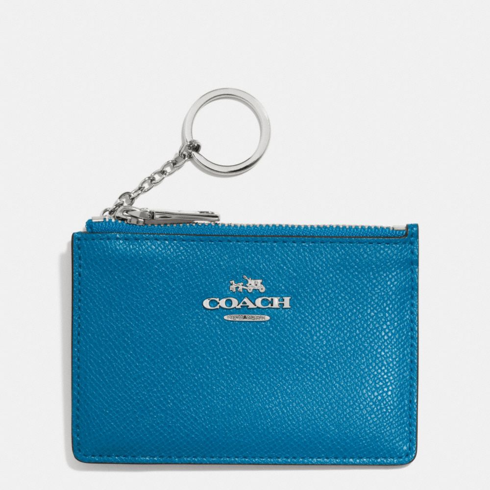 MINI SKINNY IN EMBOSSED TEXTURED LEATHER - SILVER/PEACOCK - COACH F52394
