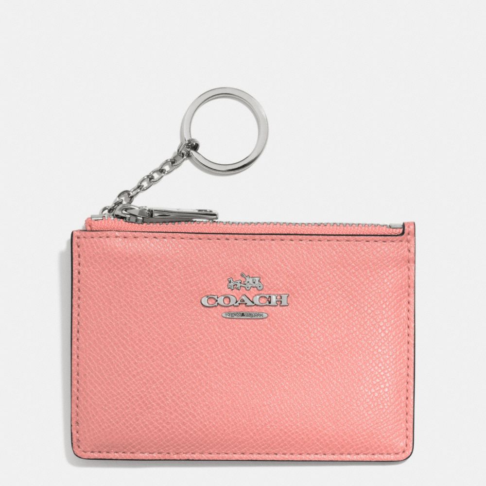 COACH MINI SKINNY IN EMBOSSED TEXTURED LEATHER -  SILVER/PINK - f52394