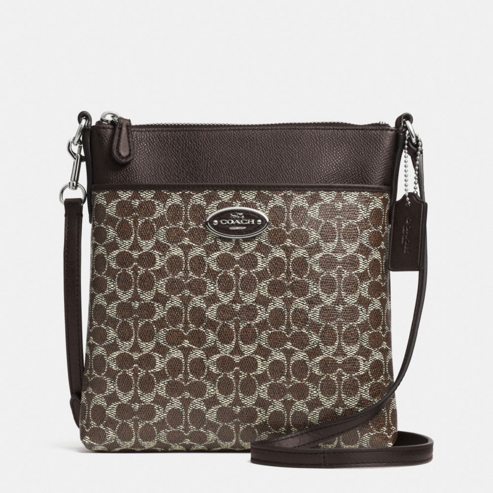 NORTH/SOUTH SWINGPACK IN SIGNATURE - SILVER/BROWN/BROWN - COACH F52400