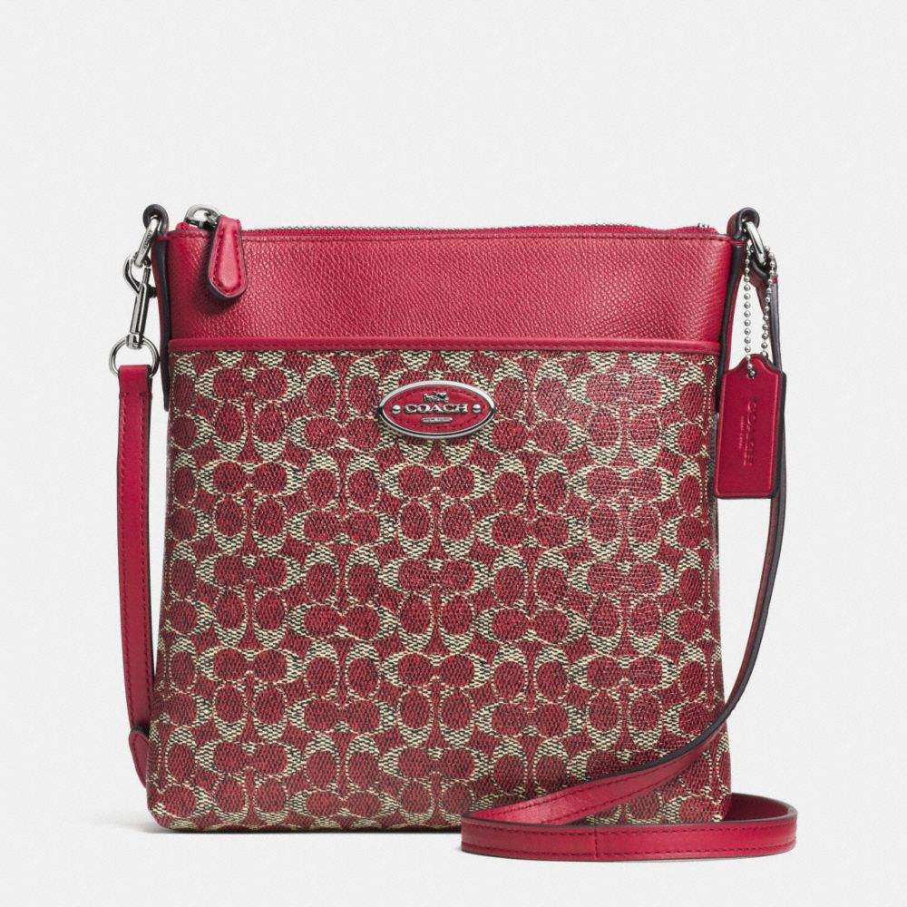 COACH NORTH/SOUTH SWINGPACK IN SIGNATURE - SILVER/RED/RED - F52400