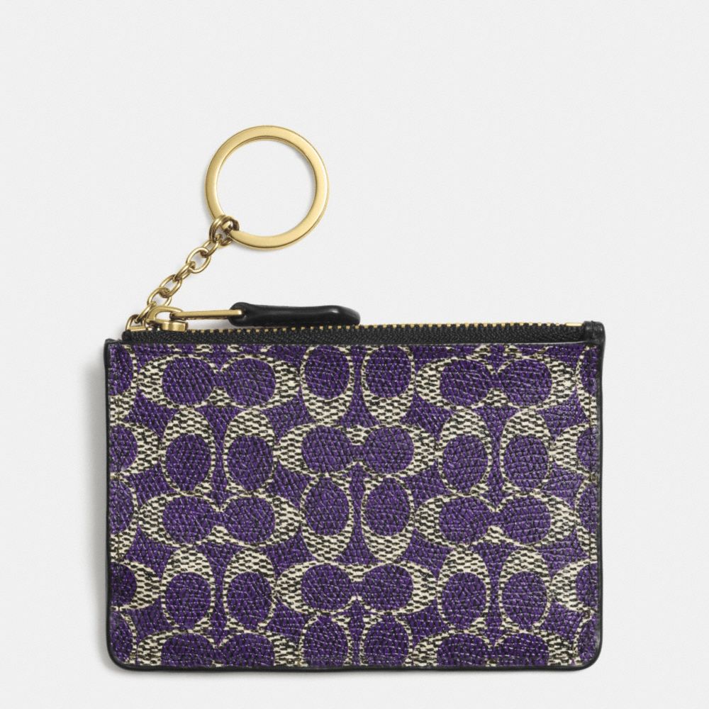 COACH F52457 MINI SKINNY IN SIGNATURE LIGHT-GOLD/VIOLET/BLACK