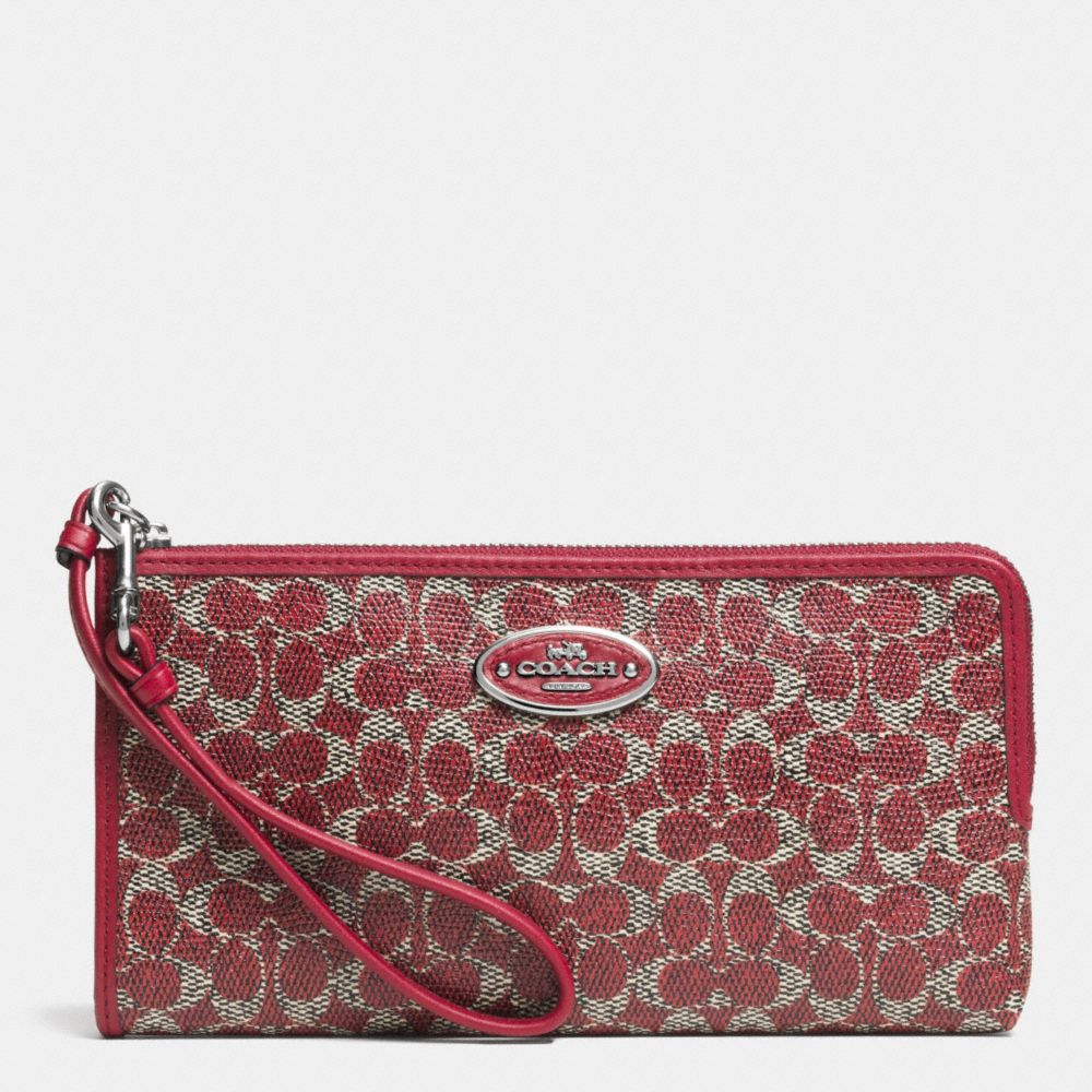 WALLET IN SIGNATURE - SILVER/RED/RED - COACH F52462