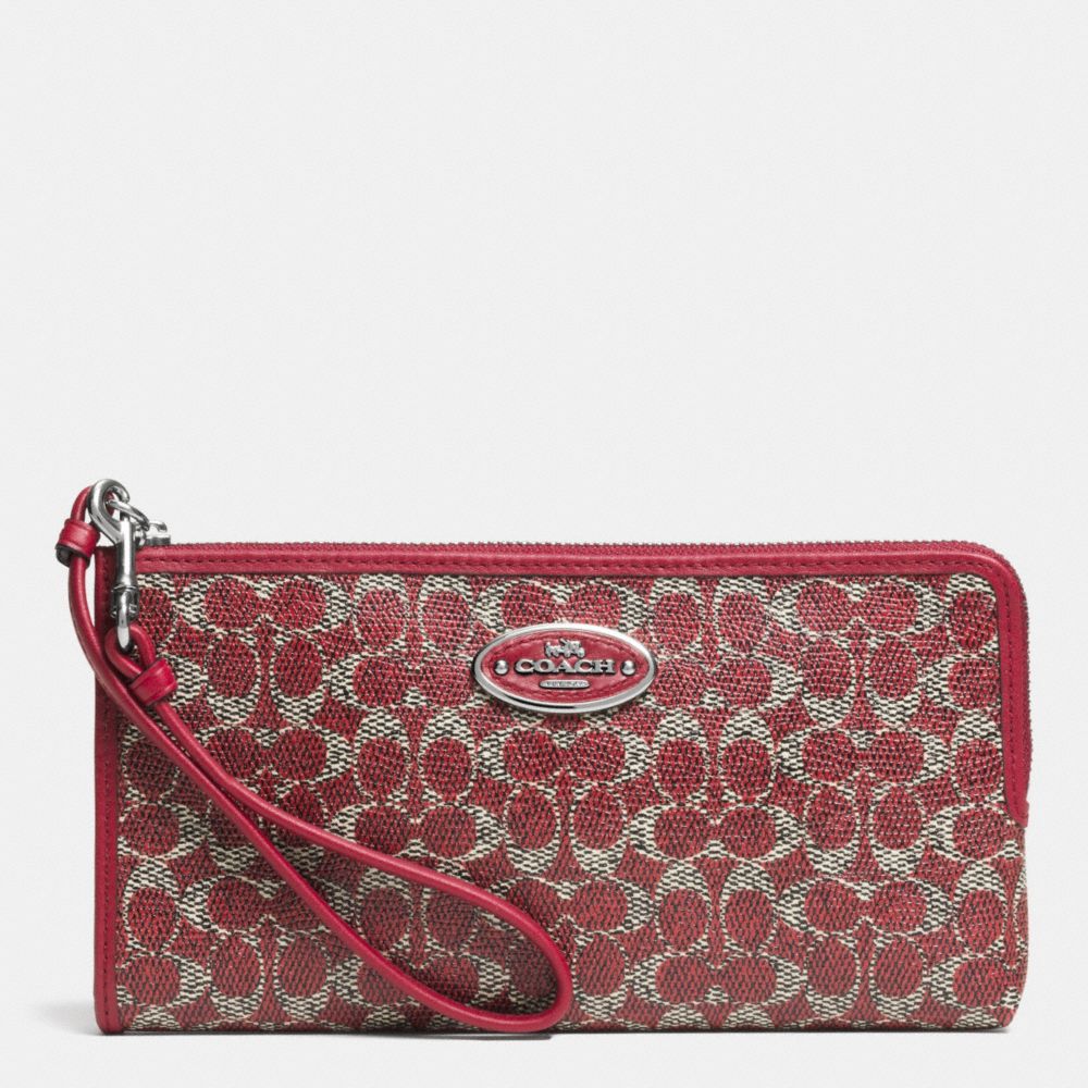 COACH F52462 Wallet In Signature  SILVER/RED/RED