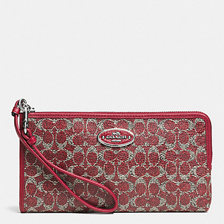 COACH F52462 WALLET IN SIGNATURE -SILVER/RED/RED