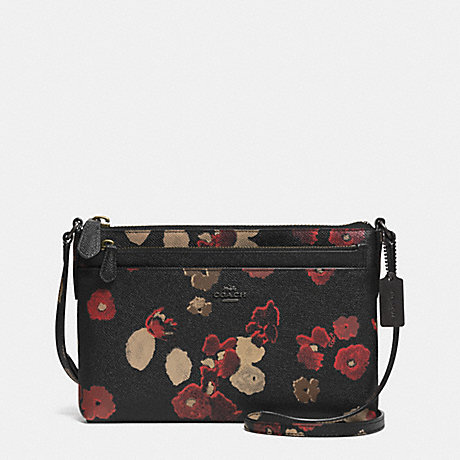 SWINGPACK WITH POP-UP POUCH IN FLORAL PRINT LEATHER - COACH F52478 - BN/BLACK MULTI