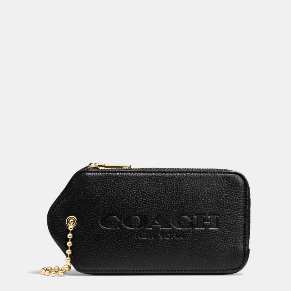 COACH F52507 HANGTAG MULITIFUNCTION CASE IN LEATHER LIGHT-GOLD/BLACK