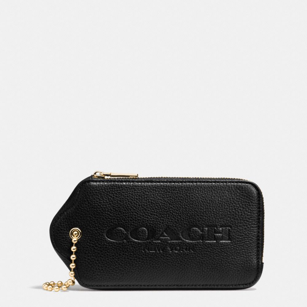 COACH HANGTAG MULITIFUNCTION CASE IN LEATHER - LIGHT GOLD/BLACK - F52507