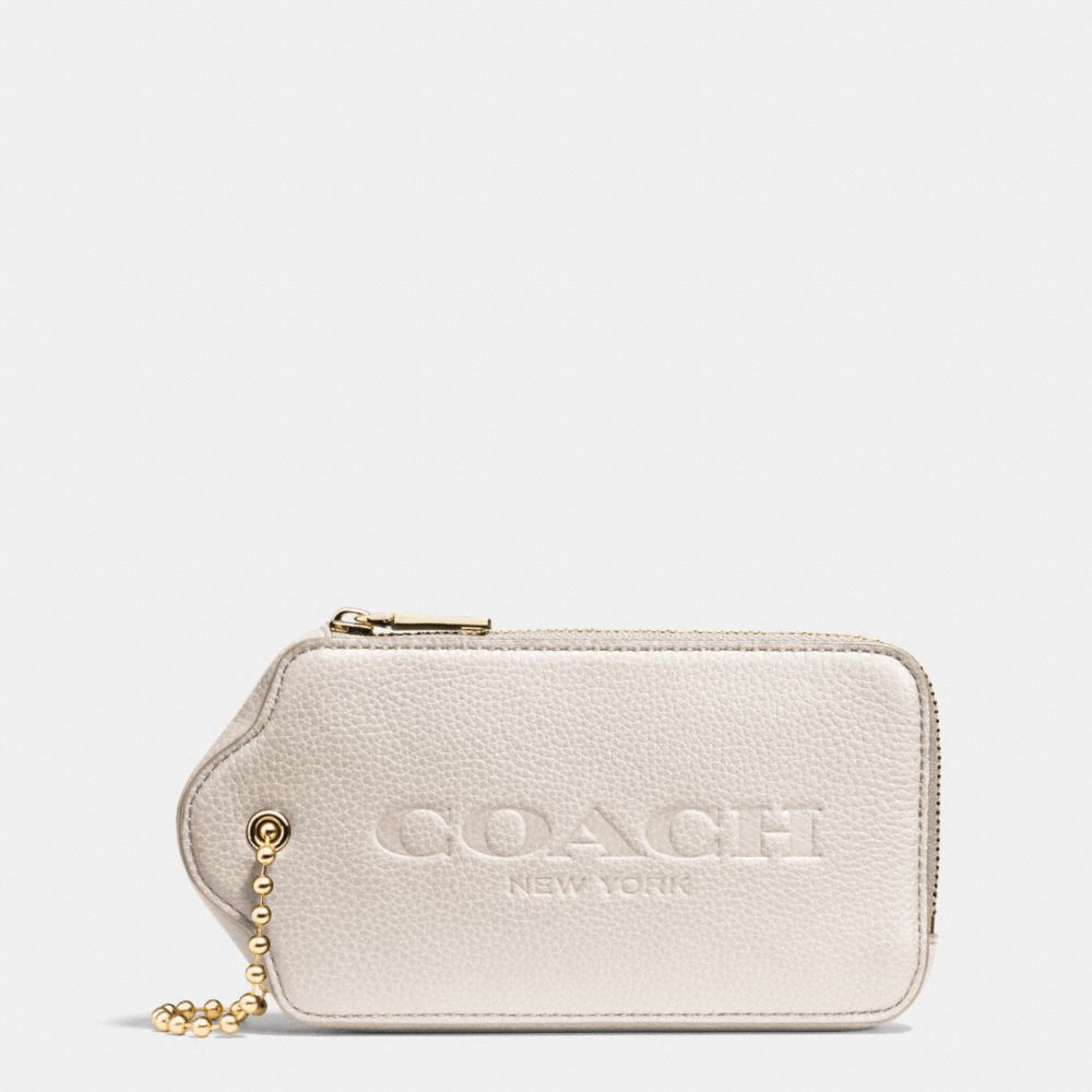 COACH HANGTAG MULTIFUNCTION CASE IN LEATHER -  LIGHT GOLD/CHALK - f52507