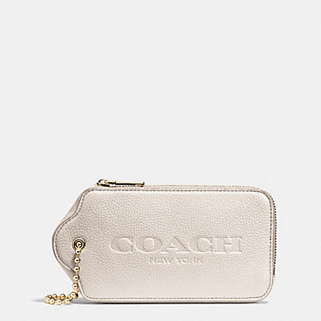 COACH f52507 HANGTAG MULTIFUNCTION CASE IN LEATHER  LIGHT GOLD/CHALK