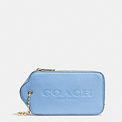 COACH F52507 Hangtag Multifunction Case In Leather LIGHT GOLD/PALE BLUE