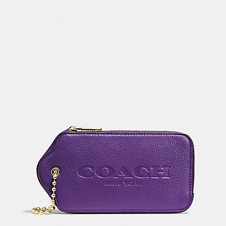 COACH F52507 HANGTAG MULITIFUNCTION CASE IN LEATHER LIGHT-GOLD/VIOLET