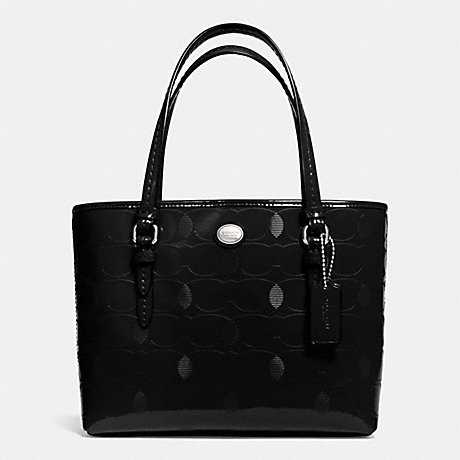 COACH F52534 - PEYTON LINEAR C EMBOSSED PATENT TOP HANDLE TOTE - SILVER ...