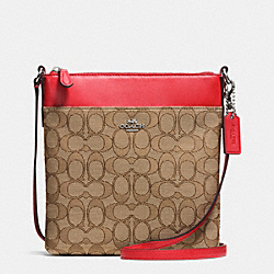 COACH NORTH/SOUTH SWINGPACK IN SIGNATURE - SILVER/KHAKI/TRUE RED - F52576