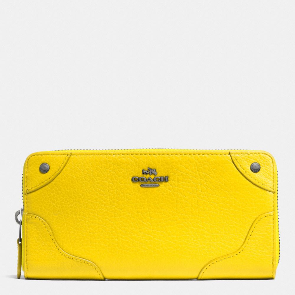 MICKIE ACCORDION ZIP WALLET IN GRAIN LEATHER - QB/YELLOW - COACH F52645