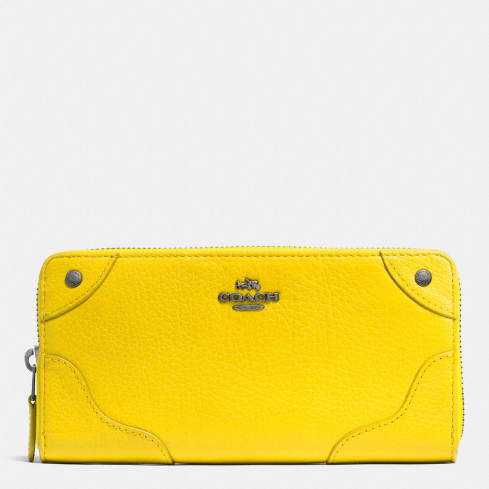 COACH F52645 MICKIE ACCORDION ZIP WALLET IN GRAIN LEATHER -QB/YELLOW