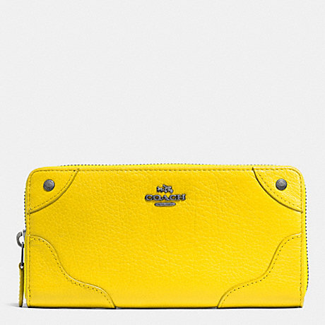COACH MICKIE ACCORDION ZIP WALLET IN GRAIN LEATHER -  QB/YELLOW - f52645