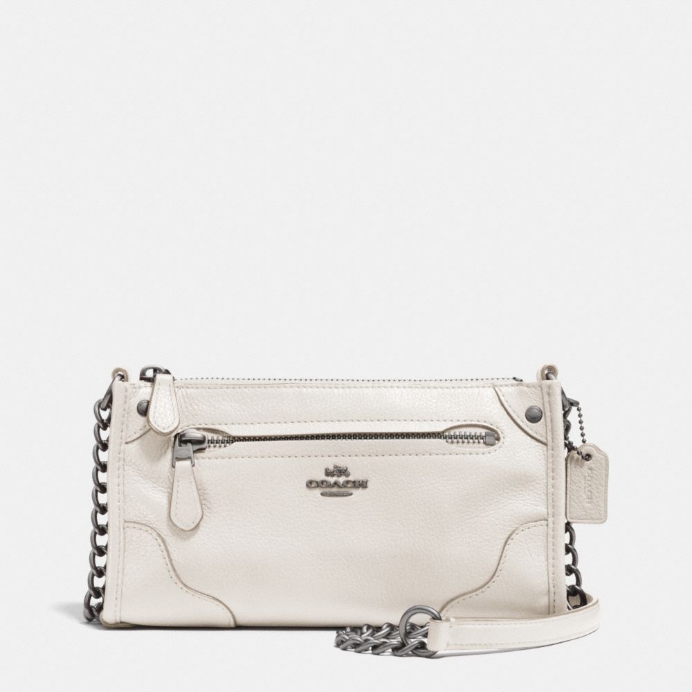 MICKIE CROSSBODY IN GRAIN LEATHER - f52646 - ANTIQUE NICKEL/CHALK