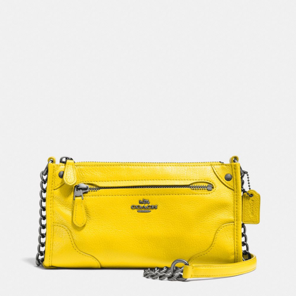 COACH F52646 MICKIE CROSSBODY IN GRAIN LEATHER -QB/YELLOW