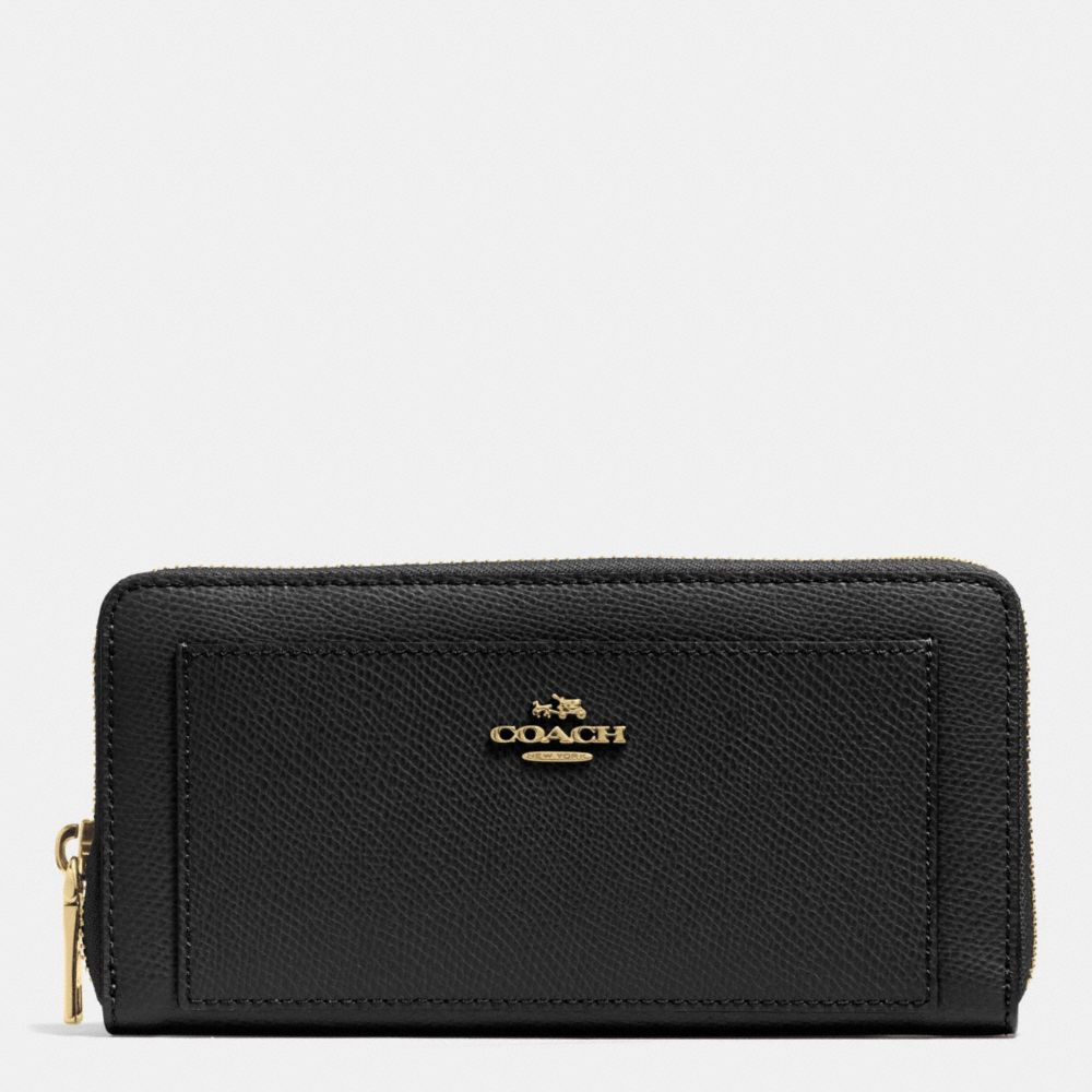 COACH F52648 - Leather Accordion Zip Wallet - LIGHT GOLD/BLACK - COACH WALLETS-WRISTLETS - COACH ...