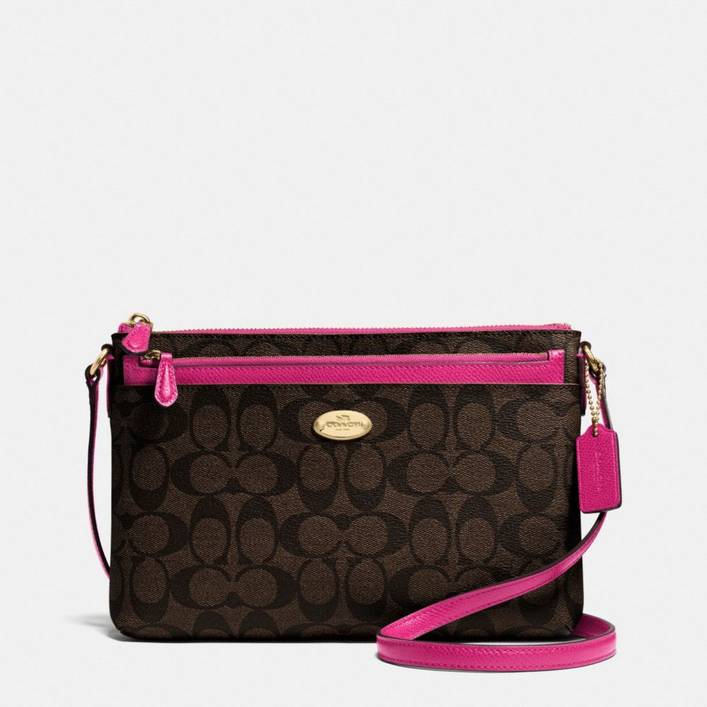 EAST/WEST POP CROSSBODY IN SIGNATURE - IME9T - COACH F52657