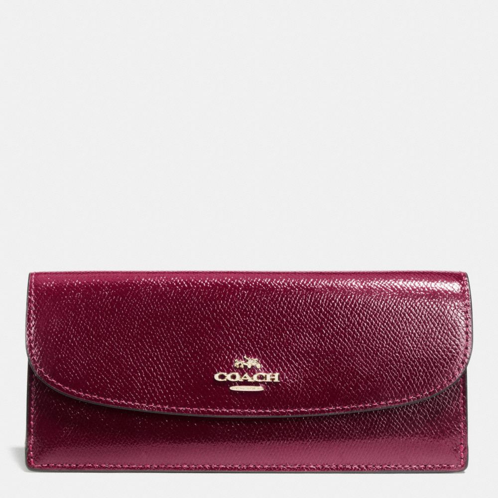 SOFT WALLET IN LEATHER - IMITATION GOLD/SHERRY - COACH F52689