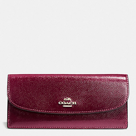 COACH f52689 SOFT WALLET IN LEATHER IMITATION GOLD/SHERRY