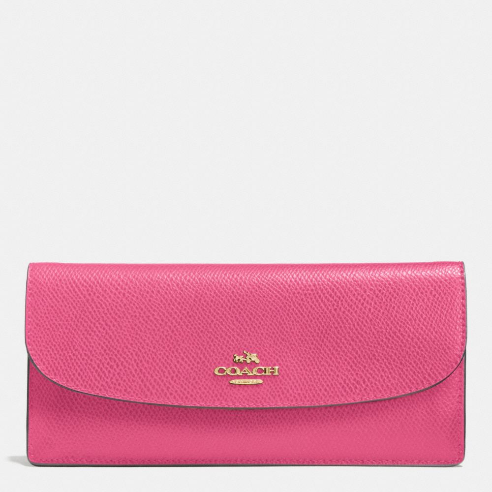 SOFT WALLET IN LEATHER - f52689 - IMITATION GOLD/DAHLIA