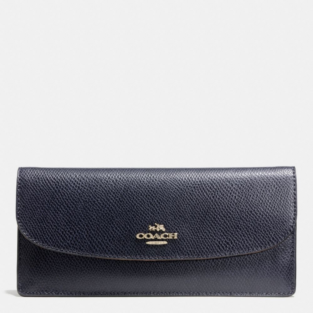 SOFT WALLET IN LEATHER - LIGHT GOLD/MIDNIGHT - COACH F52689