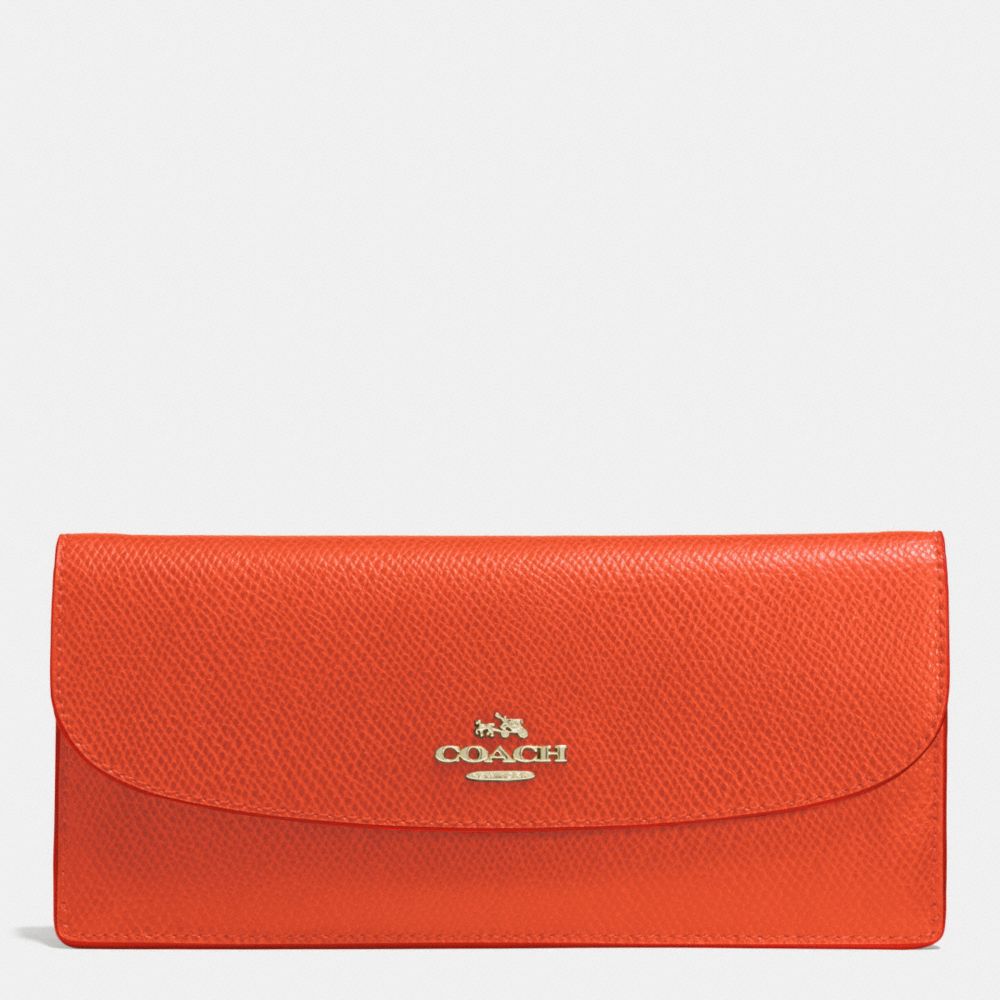 COACH F52689 Soft Wallet In Leather IMITATION GOLD/PEPPERPER