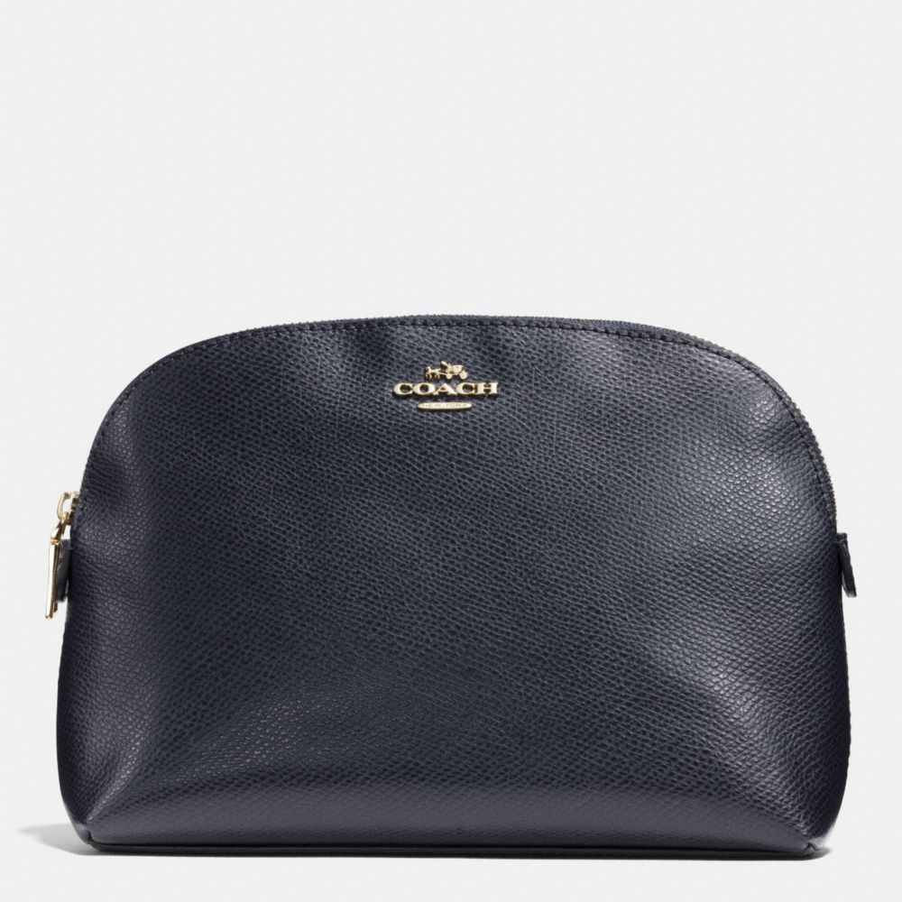 COSMETIC CASE IN LEATHER - LIGHT GOLD/MIDNIGHT - COACH F52697