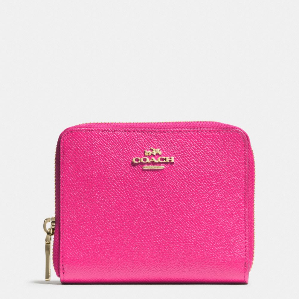MEDIUM CONTINENTAL WALLET IN CROSSGRAIN LEATHER - LIGHT GOLD/PINK RUBY - COACH F52766
