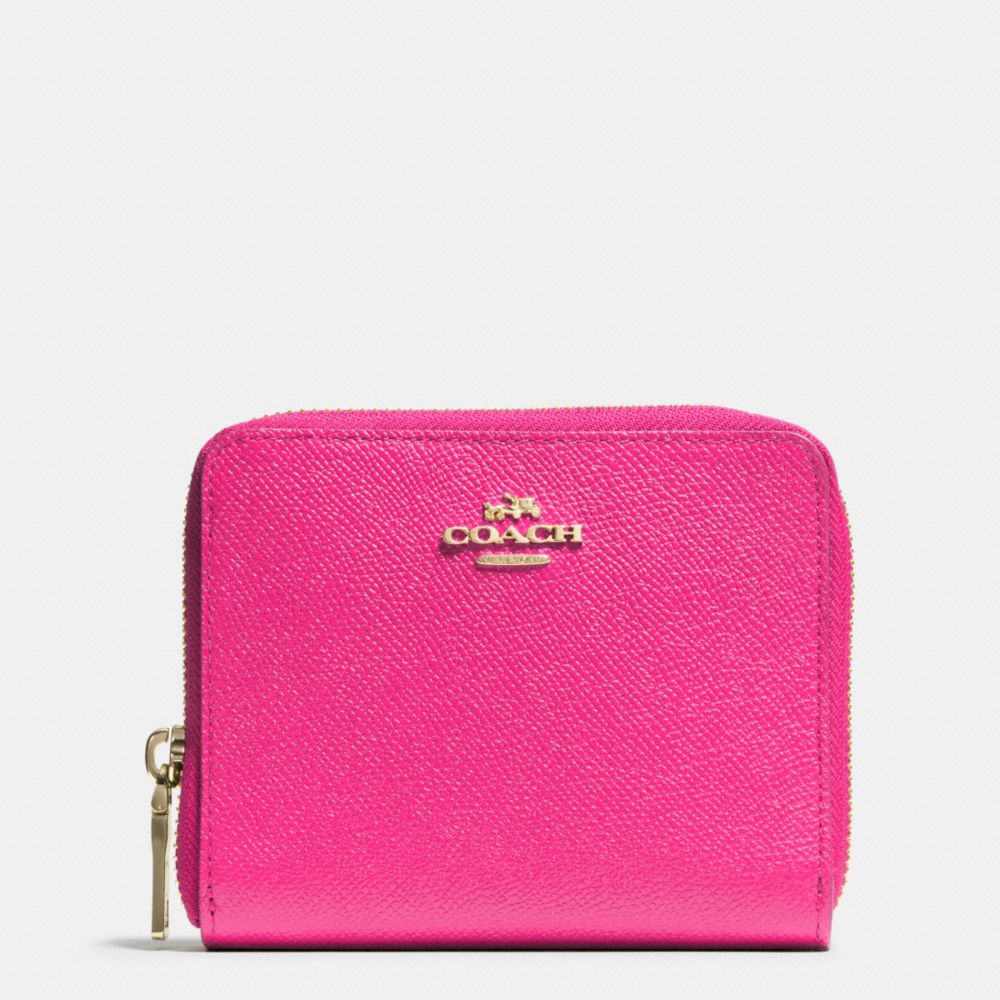 COACH F52766 Medium Continental Wallet In Crossgrain Leather  LIGHT GOLD/PINK RUBY