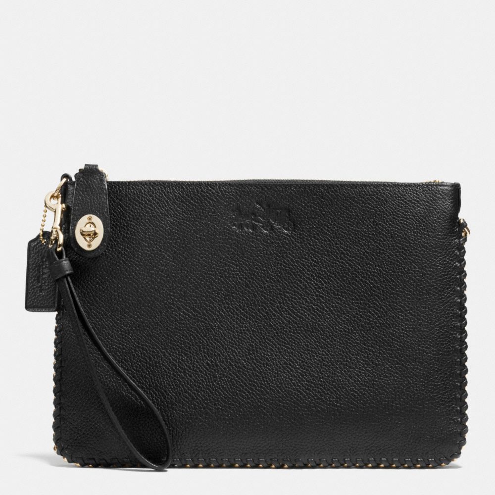 TURNLOCK WRISTLET 26 IN WHIPLASH LEATHER - LIGHT GOLD/BLACK - COACH F52776